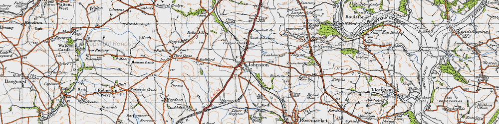 Old map of Johnston in 1946