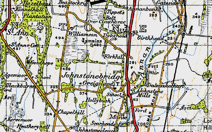Old map of Johnstonebridge in 1947