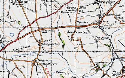Old map of Jordanston in 1946