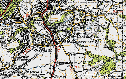 Old map of Jordanthorpe in 1947