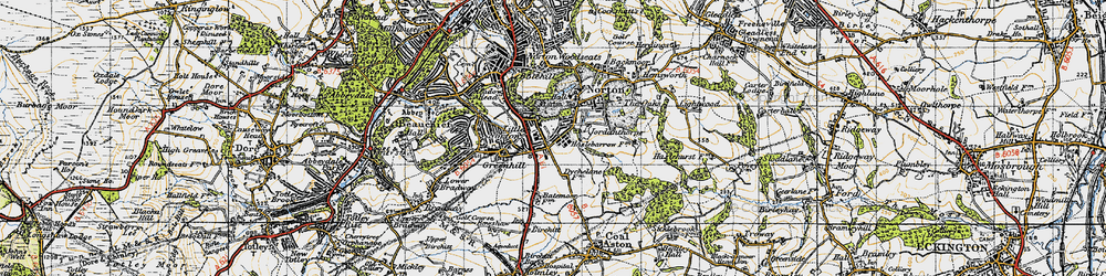 Old map of Jordanthorpe in 1947