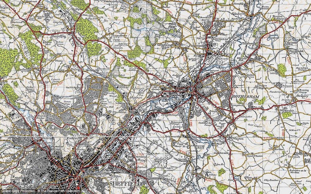 Old Map of Jordon, 1947 in 1947
