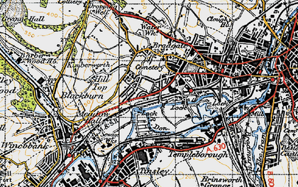 Old map of Jordon in 1947