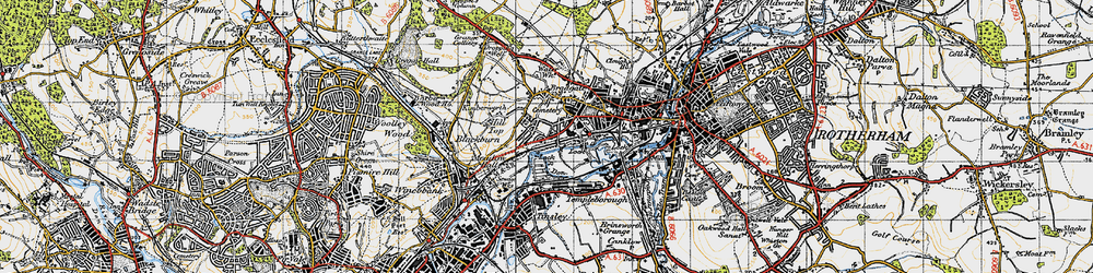 Old map of Jordon in 1947