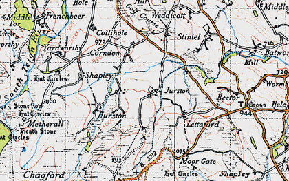 Old map of Jurston in 1946
