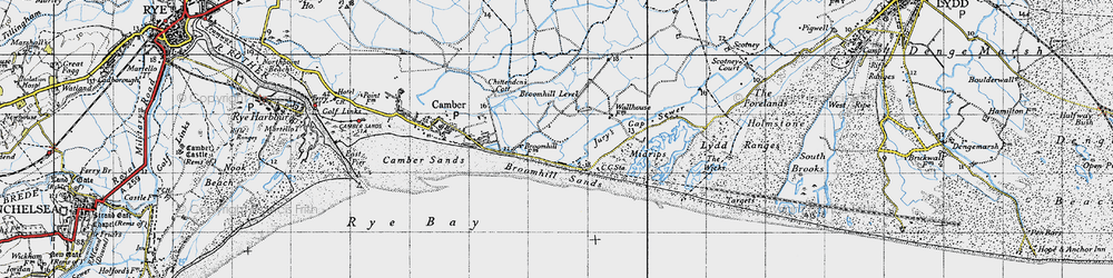 Old map of Jury's Gap in 1940