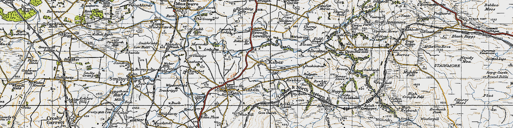 Old map of Kaber in 1947