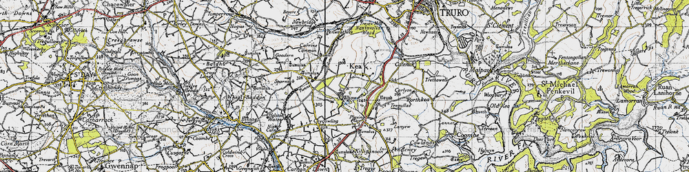 Old map of Kea in 1946