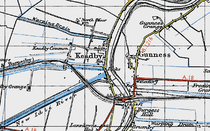 Old map of Amcotts Grange in 1947
