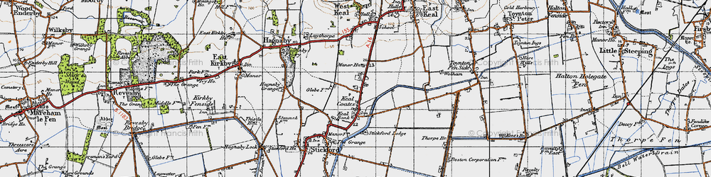 Old map of Keal Cotes in 1946