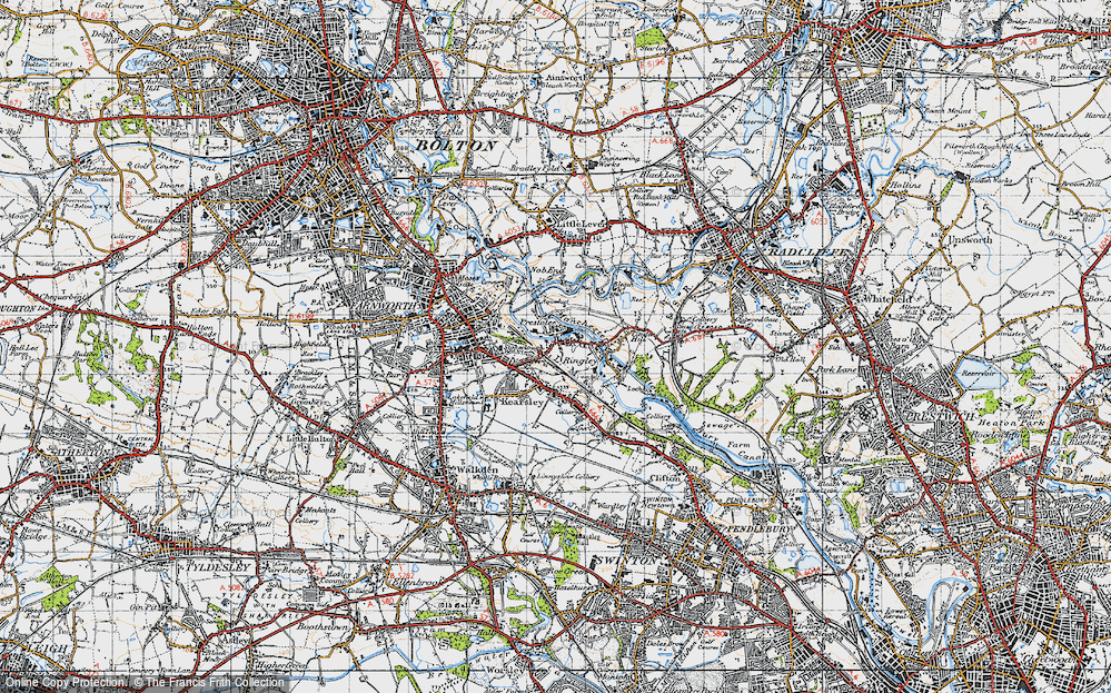 Old Map of Kearsley, 1947 in 1947