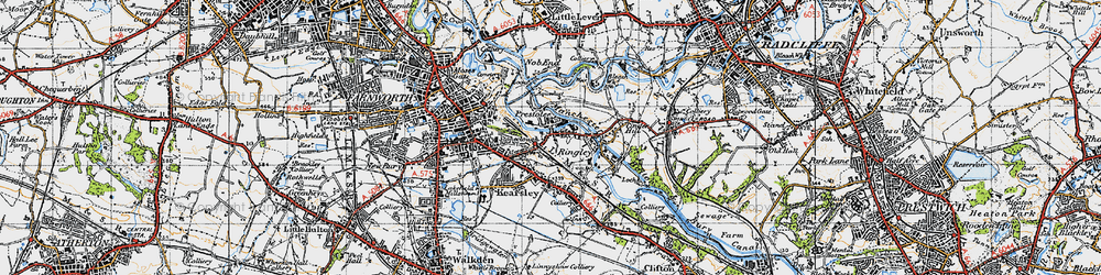 Old map of Kearsley in 1947