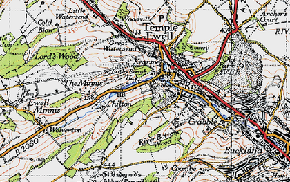 Old map of Kearsney in 1947