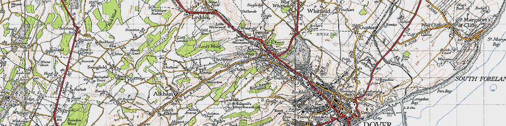 Old map of Bushy Ruff Ho in 1947