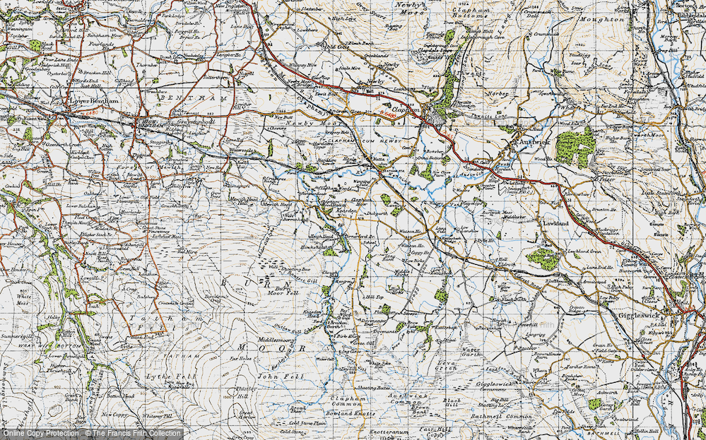 Old Map of Historic Map covering Butterfield Cott in 1947