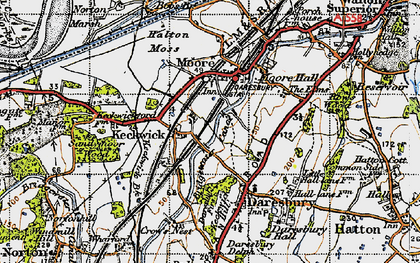 Old map of Keckwick in 1947