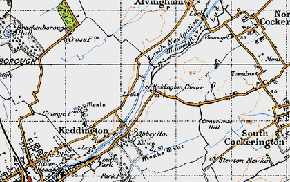 Old map of Keddington Corner in 1946