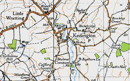 Old map of Kedington in 1946
