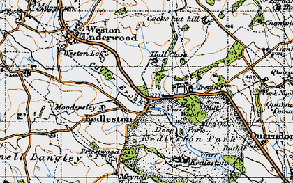Old map of Kedleston in 1946