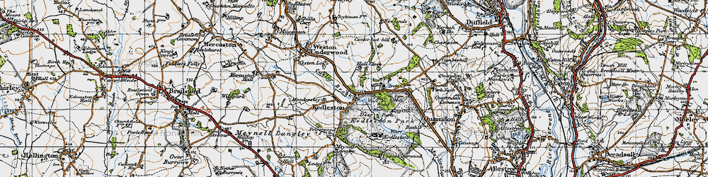 Old map of Kedleston in 1946