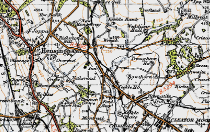 Old map of Wreah in 1947