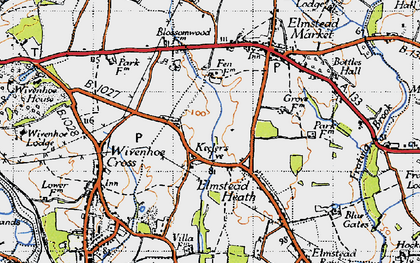 Old map of Keelars Tye in 1945