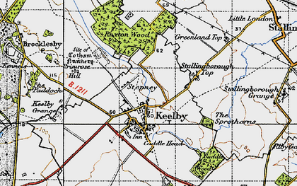 Old map of Keelby in 1946
