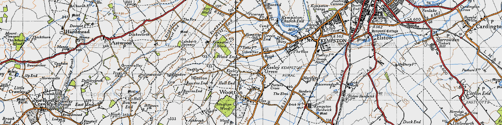 Old map of Keeley Green in 1946
