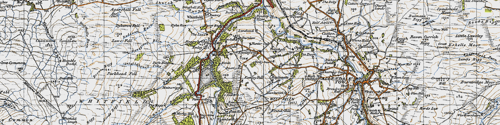 Old map of Burn Tongues in 1947