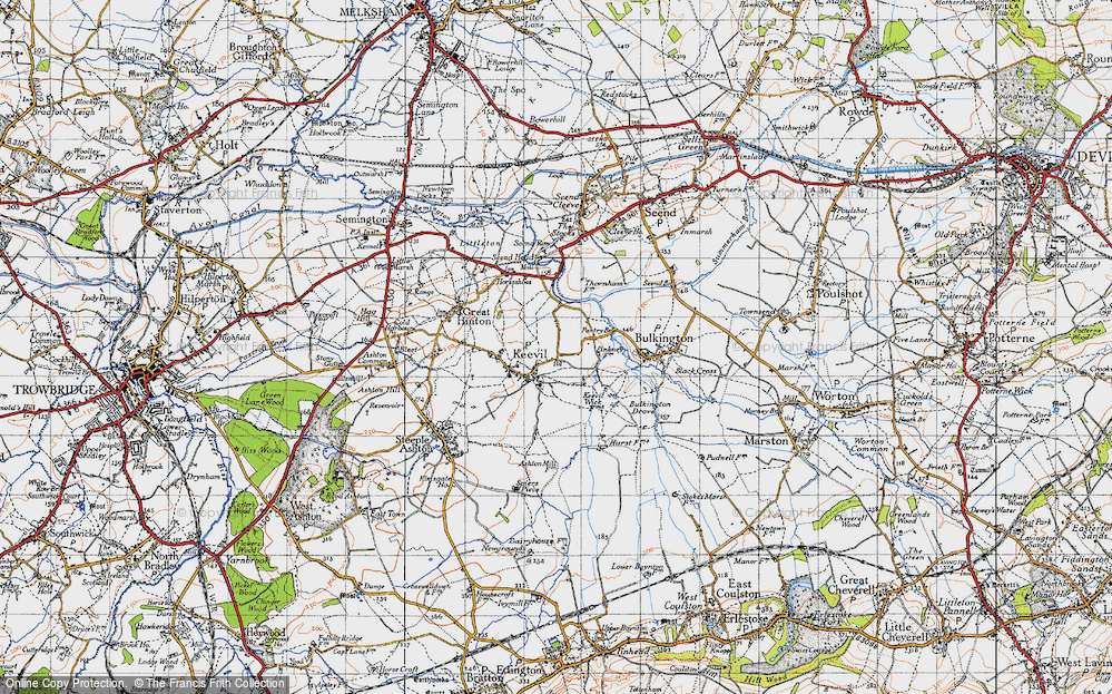 Old Map of Keevil, 1940 in 1940