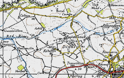 Old map of Kehelland in 1946