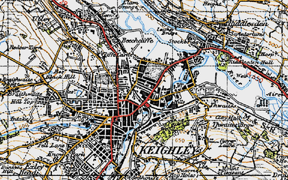Old map of Keighley in 1947