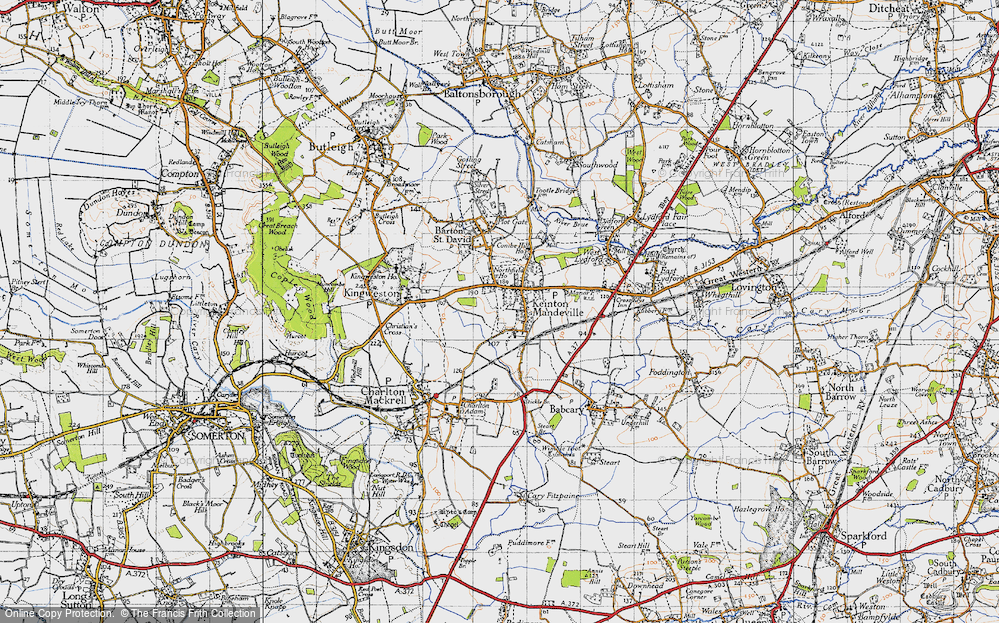 Old Map of Keinton Mandeville, 1945 in 1945