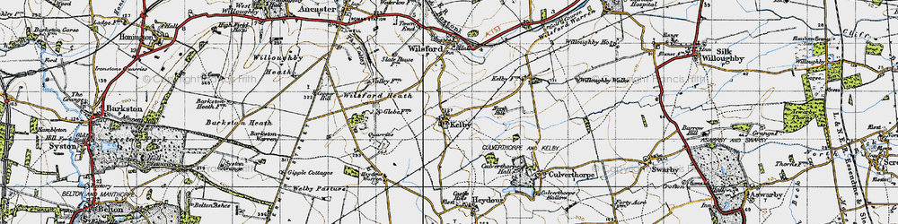 Old map of Kelby in 1946