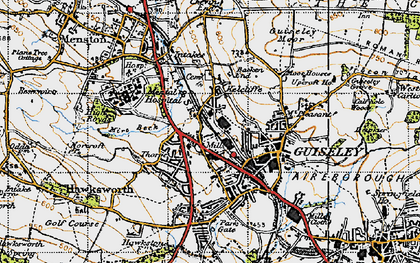 Old map of Kelcliffe in 1947