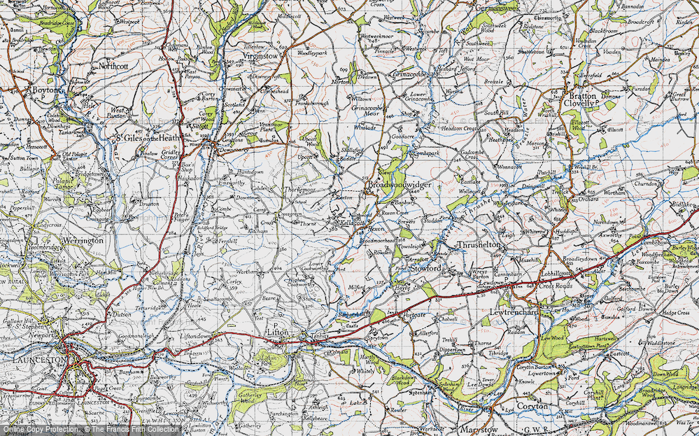 Old Map of Kellacott, 1946 in 1946