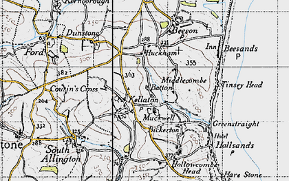 Old map of Batton in 1946