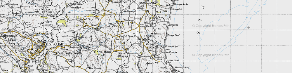 Old map of Batton in 1946