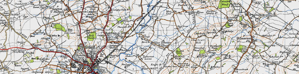 Old map of Kellaways in 1947