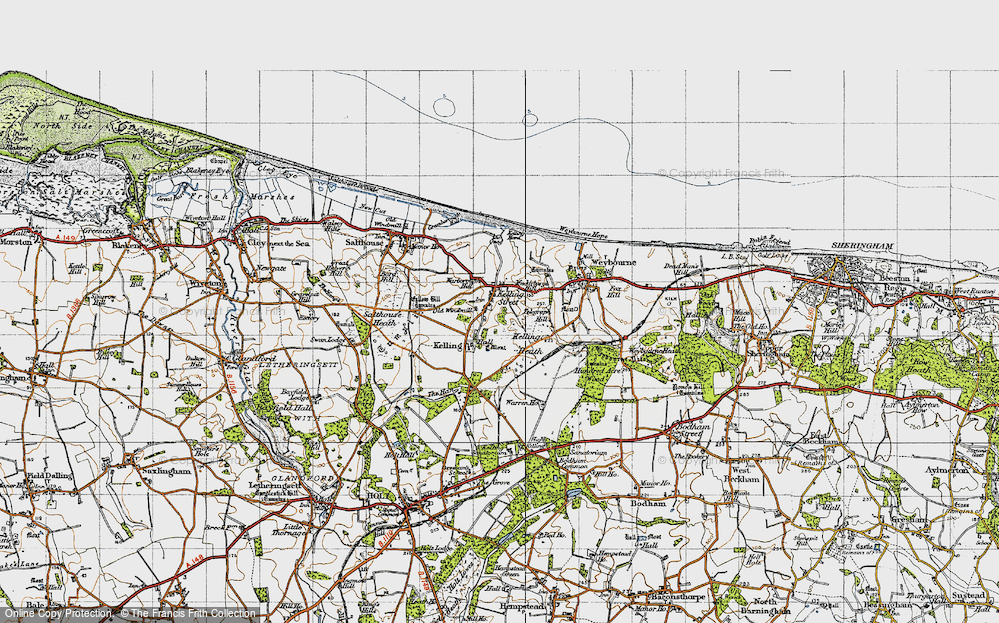 Old Map of Kelling, 1945 in 1945