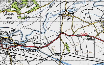 Old map of Kellingley in 1947
