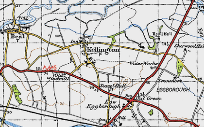 Old map of Kellington in 1947