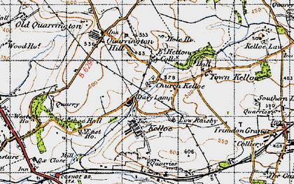 Old map of Kelloe in 1947