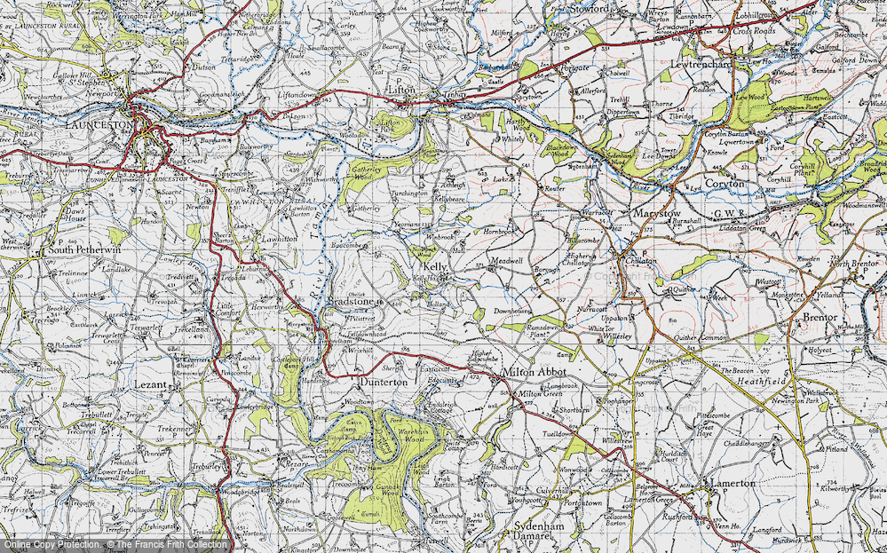 Old Map of Historic Map covering Winbrook in 1946
