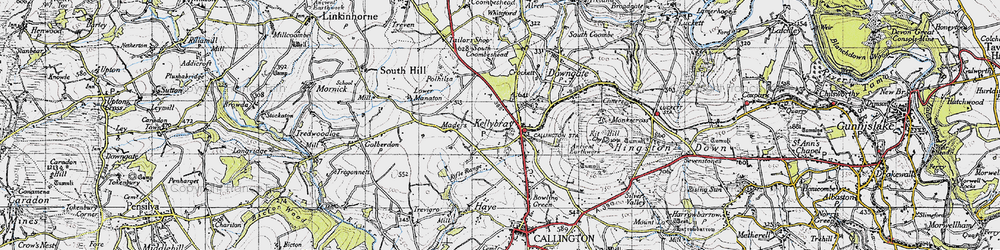 Old map of Kelly Bray in 1946