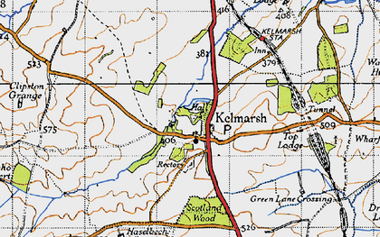Old map of Kelmarsh in 1946