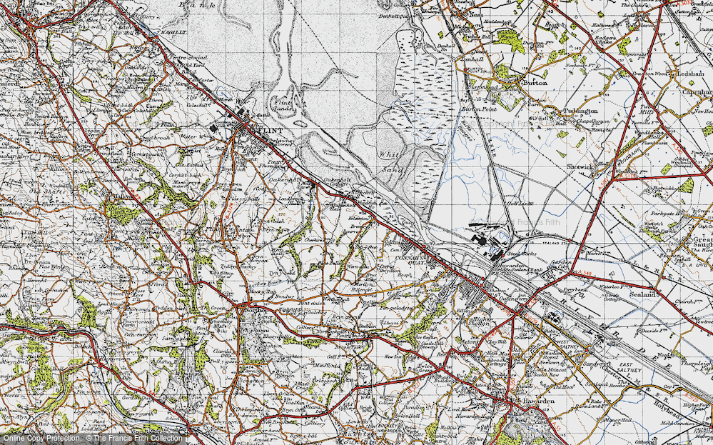 Old Map of Historic Map covering Bryn Saer in 1947