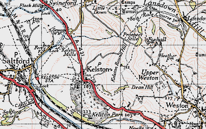 Old map of Kelston Round Hill in 1946