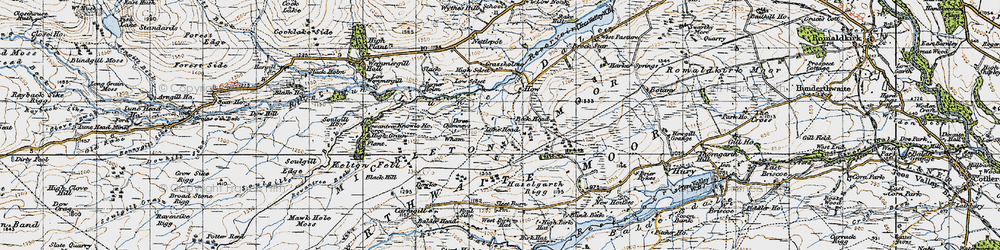 Old map of Balderhead Reservoir in 1947