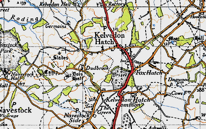 Old map of Bois Hall in 1946
